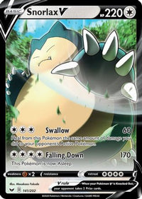 Snorlax V 141  - Holofoil SWSH01 Sword & Shield Base Set - Ultra Rare