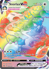 Snorlax VMAX (Secret) 206/202  - Holofoil SWSH01 Sword & Shield Base Set - Secret Rare
