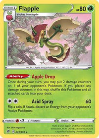 Flapple 022  - Holofoil SWSH02 Rebel Clash - Holo Rare