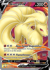 Ninetales V (Full Art) 177/192  - Holofoil SWSH02 Rebel Clash - Ultra Rare