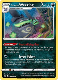 Galarian Weezing 113  - Holofoil SWSH02 Rebel Clash - Holo Rare