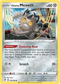 Galarian Meowth 126  SWSH02 Rebel Clash - Common