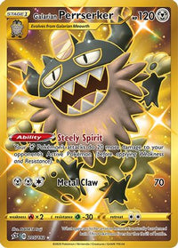 Galarian Perrserker (Secret) 205  - Holofoil SWSH02 Rebel Clash - Secret Rare