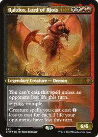 Rakdos, Lord of Riots (Etched) [Commander Legends]