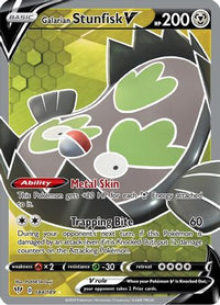 Galarian Stunfisk V (Full Art) 184  - Holofoil SWSH03 Darkness Ablaze - Ultra Rare