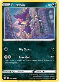 Purrloin 106  SWSH03 Darkness Ablaze - Common