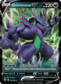 Grimmsnarl V 114  - Holofoil SWSH03 Darkness Ablaze - Ultra Rare