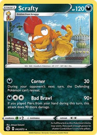 Scrafty 042  - Holofoil Champions Path - Holo Rare