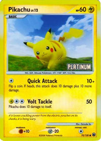 Pikachu - 70/100 [Platinum]/100  - Reverse Holofoil Burger King Promos - Promo