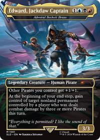 Admiral Beckett Brass (SLD-1561) - Secret Lair Drop / Edward, Jackdaw Captain (Borderless) Foil