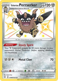 Galarian Perrserker SV087  - Holofoil Shining Fates Shiny Vault - Shiny Holo Rare