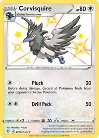 Corvisquire SV102  - Holofoil Shining Fates Shiny Vault - Shiny Holo Rare