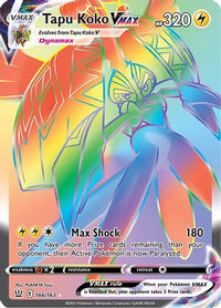 Tapu Koko VMAX (Secret) 166/163  - Holofoil SWSH05 Battle Styles - Secret Rare