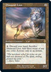 Diamond Lion (Retro Frame) (Foil Etched) -  Foil (MH2-427) - Modern Horizons 2