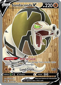 Sandaconda V (Full Art) 175  - Holofoil SWSH06 Chilling Reign - Ultra Rare