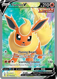 Flareon V (Full Art) 169  - Holofoil SWSH07 Evolving Skies - Ultra Rare