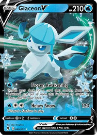Glaceon V 040  - Holofoil SWSH07 Evolving Skies - Ultra Rare