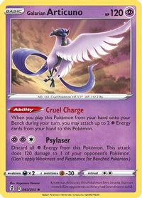 Galarian Articuno 063  - Holofoil SWSH07 Evolving Skies - Holo Rare