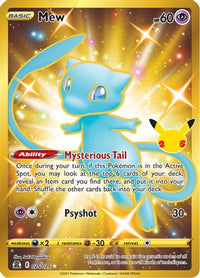 Mew (Secret) 025  - Holofoil Celebrations - Secret Rare
