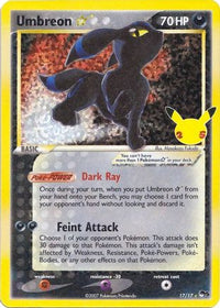 Umbreon Star 017  - Holofoil Celebrations Classic Collection - Classic Collection