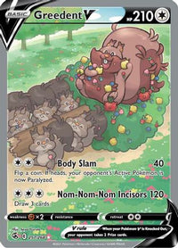 Greedent V (Alternate Full Art) 257  - Holofoil SWSH08 Fusion Strike - Ultra Rare