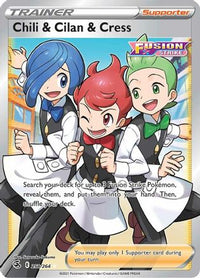 Chili & Cilan & Cress (Full Art) 258  - Holofoil SWSH08 Fusion Strike - Ultra Rare