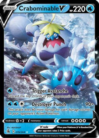 Crabominable V 076  - Holofoil SWSH08 Fusion Strike - Ultra Rare