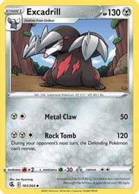 Excadrill 183  SWSH08 Fusion Strike - Uncommon