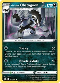 Galarian Obstagoon 161  - Holofoil SWSH08 Fusion Strike - Holo Rare