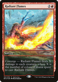 Radiant Flames (Game Day) [Battle for Zendikar Promos]