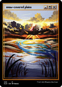 Snow-Covered Plains (PixelSnowLands.jpg) (Foil Etched) -  Foil (SLD-325) - Secret Lair Drop Series