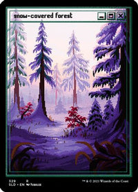Snow-Covered Forest (PixelSnowLands.jpg) (Foil Etched) -  Foil (SLD-329) - Secret Lair Drop Series