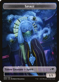 Spirit (002) // Treasure (017) Double Sided Token -  Foil (NEO-2 // 17) - Kamigawa: Neon Dynasty