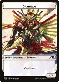 Samurai (003) // Goblin Shaman (008) Double-sided Token -  Foil (NEO-3 // 8) - Kamigawa: Neon Dynasty