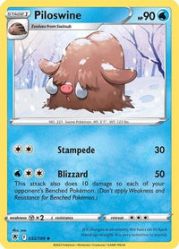 Piloswine 032  SWSH10 Astral Radiance - Uncommon