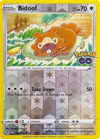 Bidoof (Peelable Ditto) 059  - Reverse Holofoil Pokemon GO - Common