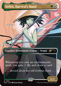 Sythis, Harvest's Hand - : (enchantment) (Borderless) Foil (SLD-1963) - Secret Lair Drop