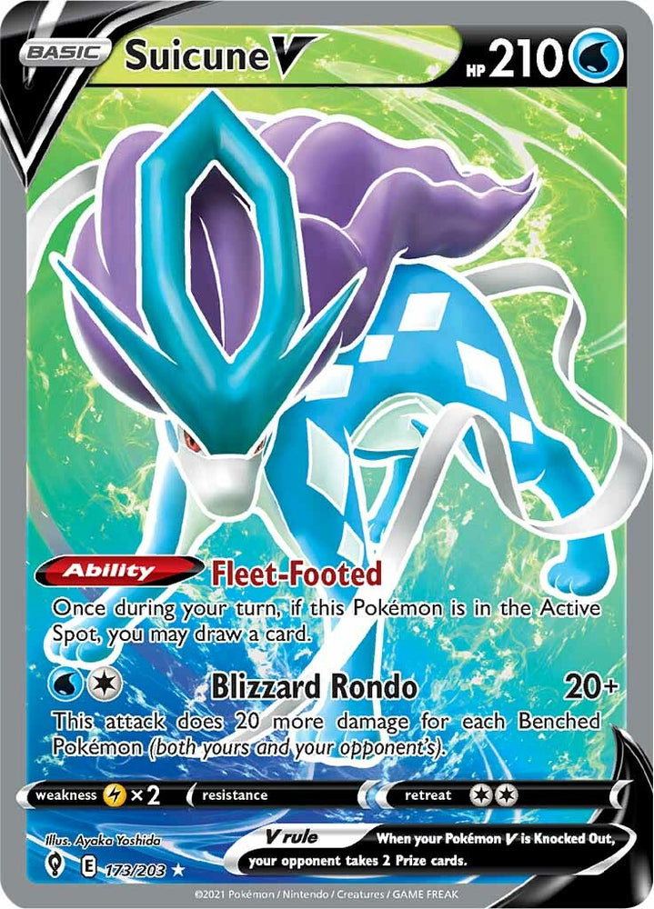 Suicune V (173/203) [Sword & Shield: Evolving Skies]