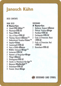 Janosch Kuhn Decklist 1997 [World Championship Decks 1997]