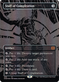 Staff of Compleation (Oil Slick Raised Foil) [Phyrexia: All Will Be One]