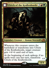 Ulrich of the Krallenhorde // Ulrich, Uncontested Alpha [Eldritch Moon Prerelease Promos]