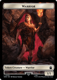 Warrior // Dinosaur Double-Sided Token [Doctor Who Tokens]