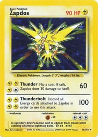 Zapdos 016  - Holofoil Base Set - Holo Rare