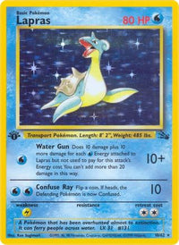 Lapras (010/62) [Fossil] 1st Edition Holofoil - Holo Rare