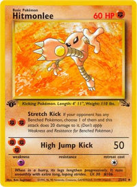 Hitmonlee (22) (22) 022  - 1st Edition Fossil - Rare