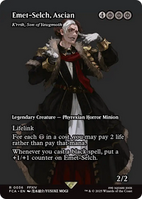 Emet-Selch, Ascian - K'rrik, Son of Yawgmoth (Showcase) -  / Emet-Selch, Ascian (Borderless) Foil (FCA-036) - FINAL FANTASY: Through the Ages