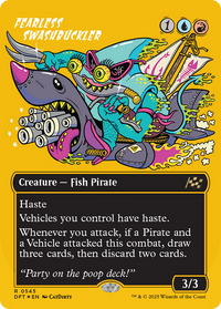 Fearless Swashbuckler -  (Borderless) Foil (DFT-545) - Aetherdrift
