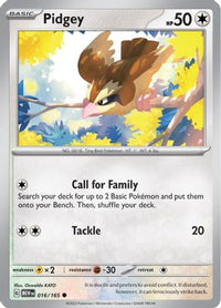 Pidgey 016  SV Scarlet & Violet 151 - Common