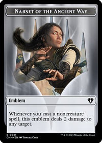 Emblem - Narset of the Ancient Way // Wizard Double-Sided Token -  (CMM-81 // 71) - Commander Masters