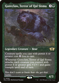 Goreclaw, Terror of Qal Sisma (Foil Etched) -  Foil (MUL-092) - Multiverse Legends